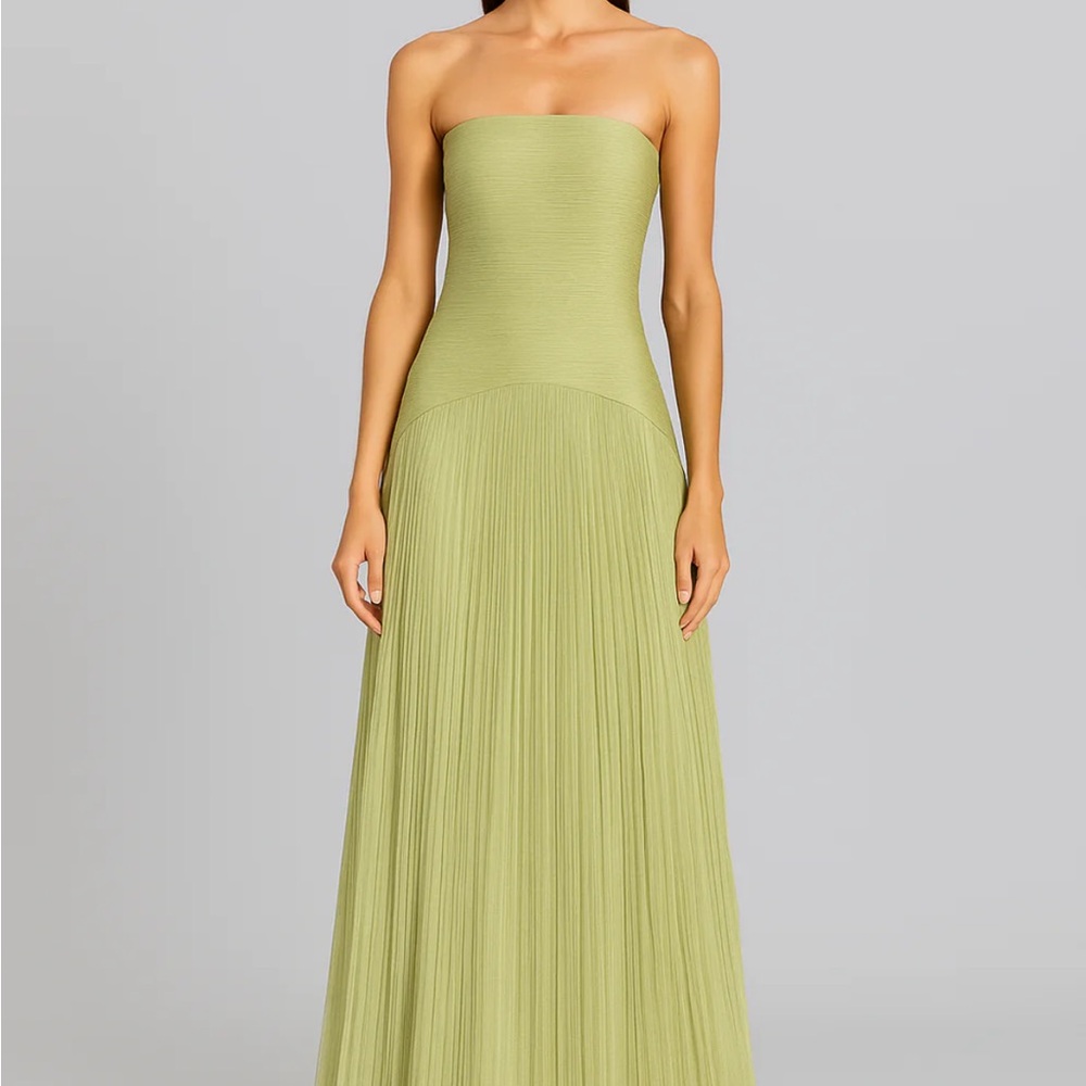 Strapless Green Maxi Dress